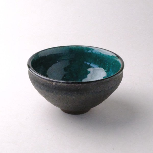 Blue Cave Tenmoku Shaped Chawan Matcha Bowls Minoyaki
