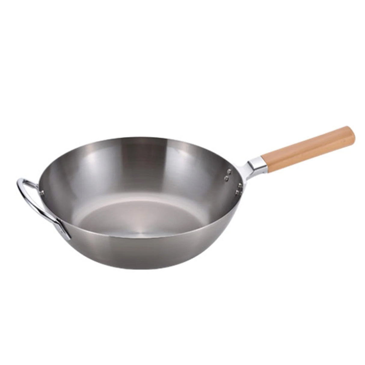 CHITOSE IRON WOODEN HANDLE DEEP FRYING PAN 28CM