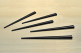 Hachikakubashi Octagonal Chopsticks 23cm 5 sets - Plain Black