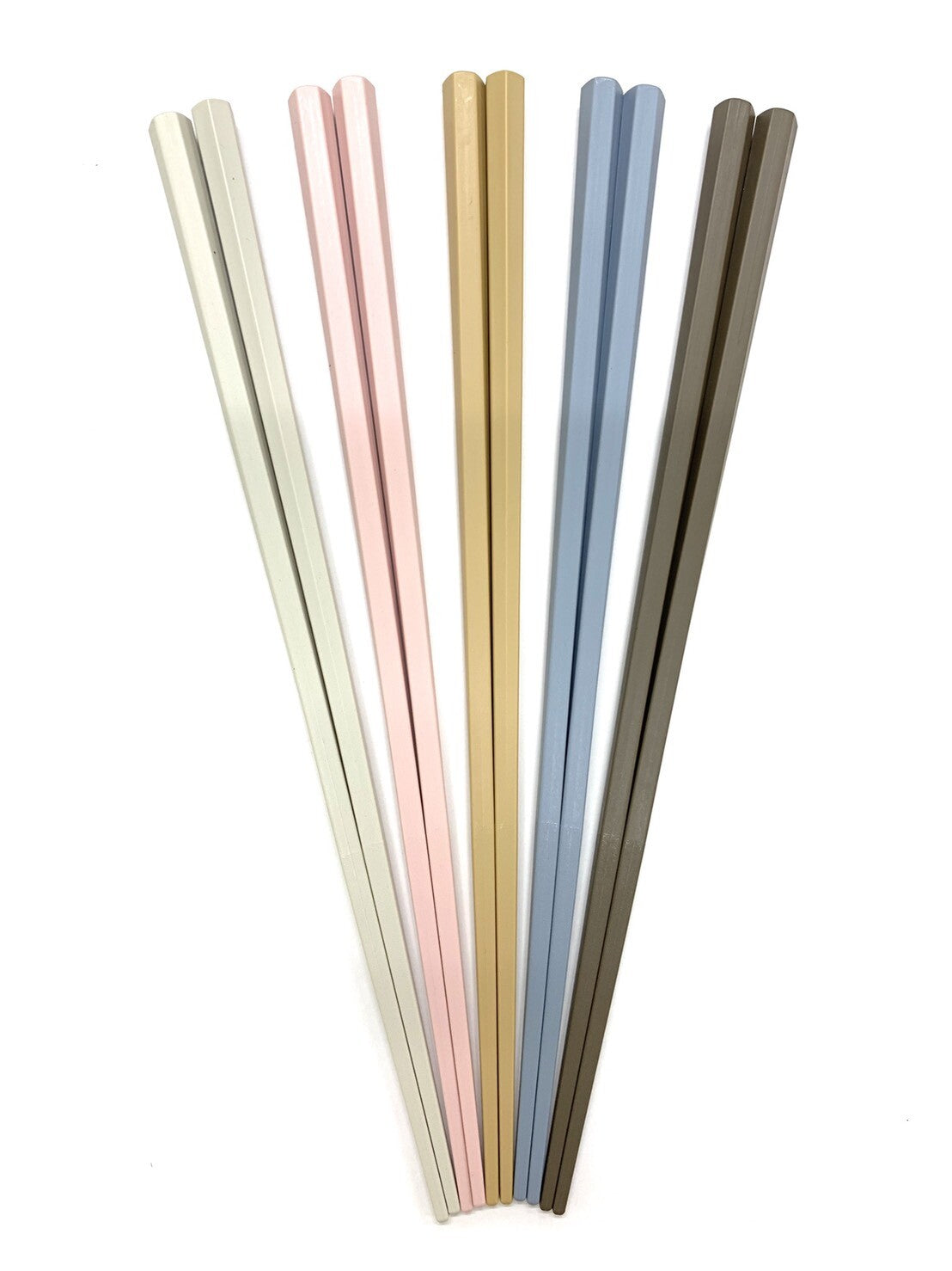 Hachikakubashi Octagonal Chopsticks 23cm 5 sets - Subtle Colour